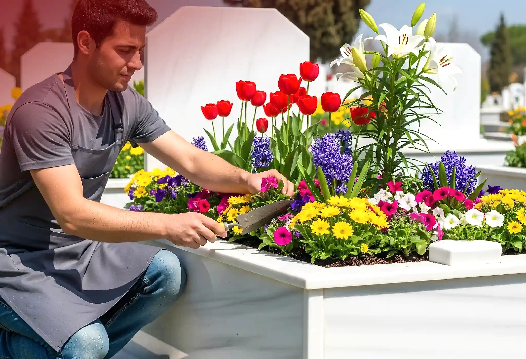 Karacaahmet Mezarlığı Mezar Bakım ve Çiçeklendirme